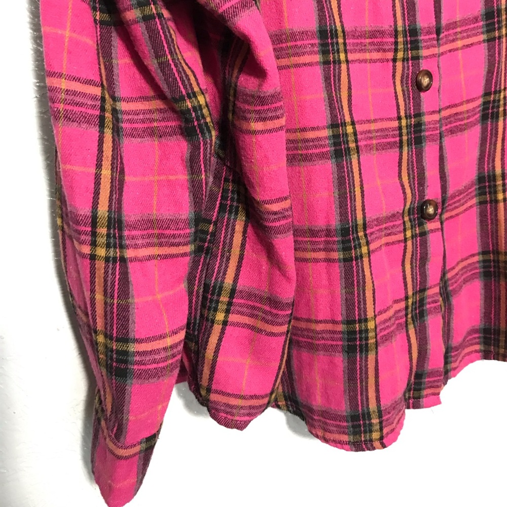 Fantaslook Fuchsia Plaid Button Down Shirt 3X - Picture 4 of 7